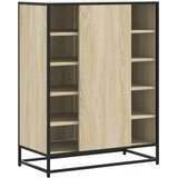 vidaXL Omarica za čevlje sonoma hrast 75x38x97,5 cm inž. les in kovina | Shoptok.si
