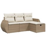 Maison Chic Seti vrtnega pohištva - Vrtna garnitura - Vrtni pohištvo set 4-delna z blazinami bež poli ratan, (21820887) | Shoptok.si
