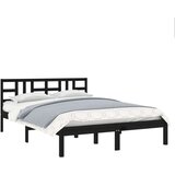  Posteljni okvir črn iz trdnega lesa 200x200 cm, (20645855) | Shoptok.si