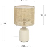 Kave Home Krem/u prirodnoj boji stolna lampa keramička (visina 46 cm) Erna – | shoptok.hr
