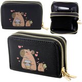  Novčanik s dva odjeljka i pretincima za kartice Kapybara crni 12,5 x 8,5 cm | shoptok.hr