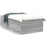 vidaXL Posteljni okvir siva sonoma 75x190 cm inženirski les | Shoptok.si