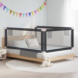  Sigurnosna ograda za dječji krevet tamnosiva 200x25 cm tkanina | shoptok.hr