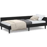 vidaXL Kotni posteljni okvir Črna 100 x 200 cm Samet in inženirski les | Shoptok.si