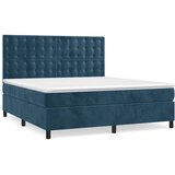  box spring s madracem LED tamnoplavi 160x200 cm baršun | shoptok.hr