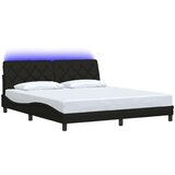 Okvir kreveta s LED-om bez madraca crni 180x200 cm od tkanine | shoptok.hr