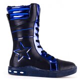 Shelvt Girls' leather ankle boots with high upper navy blue | Eponuda.ba