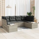 vidaXL 6-dijelni set vrtnog kauča s jastučićima svjetlosive boje poli ratana | shoptok.hr