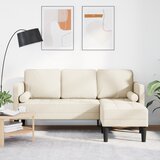 vidaXL 3-sedežna L-kotna sedežna garnitura iz lana 160 cm | Shoptok.si