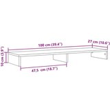 vidaXL Stojalo za zaslon bela 100x27x10 cm inženirski les | Shoptok.si