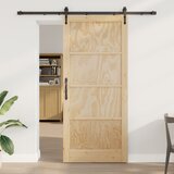 vidaXL Drsna vrata s kompletom opreme 93x211 cm Masivni bor, Notranja vrata 'ORKDAL'93x211x4 cm Masivni bor | Shoptok.si