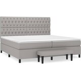  Krevet s oprugama i madracem svjetlosivi 200 x 200cm od tkanine | shoptok.hr