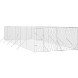 vidaXL Vanjski kavez za pse srebrni 4 x 12 x 2 m od pocinčanog čelika | shoptok.hr