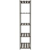  Stojalo za shranjevanje 5-nadstropno sivo 80x38x170 cm borovina | Shoptok.si