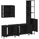  4-dijelni set kupaonskog ormarića crni od konstruiranog drva | shoptok.hr