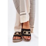 Boto Women's Platform Sandals With Glitter And Gold Decoration Black Rilirea | Shoptok.si