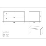 Germania Radni stol s pločom stola u dekoru hrasta 79x158 cm Lissabon – | shoptok.hr