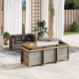  6-dijelni set vrtnih sofa od poliratana s jastucima sivi | shoptok.hr