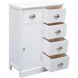  Komoda z 10 predali bela 113x30x79 cm les, (20656217) | Shoptok.si