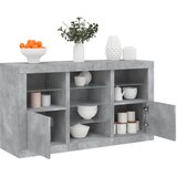  Komoda s LED svjetlima siva boja betona 123x37x67 cm | shoptok.hr