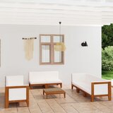 The Living Store Vrtna sedežna garnitura 9-delna z blazinami trden akacijev les - Vrtna Počivalna Garnitura, (21465848) | Shoptok.si