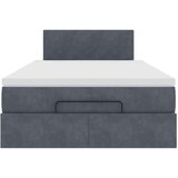 vidaXL Otomanski posteljni okvir z vzmetnico siv 120x200 cm žamet | Shoptok.si