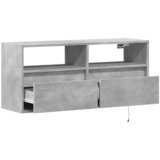  Zidni TV ormarić s LED svjetlima boja betona 100x31x45 cm | shoptok.hr