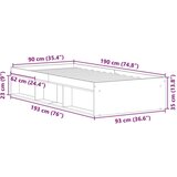 vidaXL Okvir kreveta bez madraca staro drvo 90x190 cm | shoptok.hr