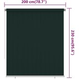  Vanjska roleta za zamračivanje 200 x 230 cm tamnozelena HDPE | shoptok.hr