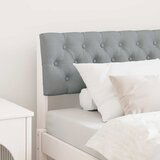 vidaXL Tapecirano vzglavje Svetlo siva 90 cm Masivno borovo les | Shoptok.si