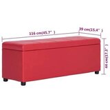 vidaXL Klupa s pretincem za pohranu od umjetne kože 116 cm crvena | shoptok.hr