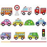 Viga drvene kocke, drveni preplet, vezice, autići | shoptok.hr