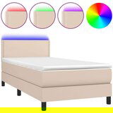  Box spring madrac LED cappuccino 100x200cm umjetna koža | shoptok.hr