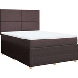  Krevet s oprugama i madracem tamnosmeđi 140 x 190 cm od tkanine | shoptok.hr