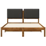  Krevetni okvir s tapiciranim uzglavljem Prirodna i tamnosiva - Prirodna i tamnosiva 120 x 190 cm | shoptok.hr