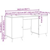  Stol Hrast artisan 142,5 x 50 x 75 cm Konstruirano drvo | shoptok.hr