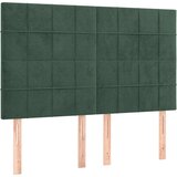  Uzglavlje tamnozeleno 144x5x118/128 cm baršunasto | shoptok.hr