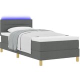 vidaXL Krevet s oprugom s madracem i LED svjetlom Tamnosivi 100x200 cm Tkanina Cijene