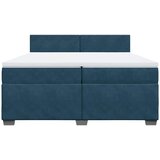  Krevet s oprugama i madracem tamnoplavi 200x200 cm baršunasti | shoptok.hr