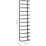 vidaXL stalak za ručnike crni 24 x 12 x 96 cm čelični | shoptok.hr