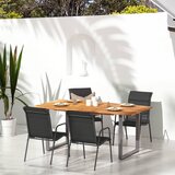 The Living Store Vrtni stoli 4 kosi jeklo in tekstil črne barve - Vrtni Stol, (21469480) | Shoptok.si