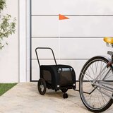 vidaXL Kolesarska prikolica za hišne ljubljenčke črna | Shoptok.si