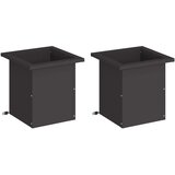  Vrtna posuda za sadnju s LED svjetlom 2 kom. Crna - Crna 30 x 30 x 30 cm 2 | shoptok.hr