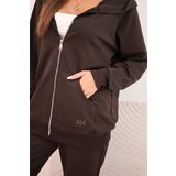 Polski Women's cotton set with wide legs and zip-up hoodie burgundy | shoptok.hr