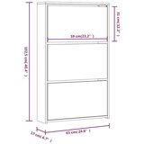 Ormarić za cipele s ogledalom 3-dijelni crni 63 x 17 x 102 5 cm | shoptok.hr