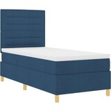 Box Postelja z vzmetnico z vzmetnico Modra 80 x 200 cm blago, (5000141921) Slike