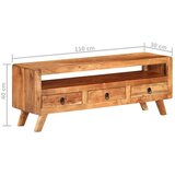 TV ormarić 110 x 30 x 40 cm od masivnog bagremovog drva | shoptok.hr