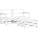 Maison Chic Seti vrtnega pohištva - Vrtna garnitura - Vrtni pohištvo set 3-delna bela trdna borovina, (21811210) | Shoptok.si
