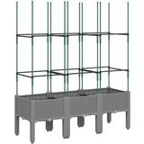 Furnova Cvetlično korito z oporno mrežo svetlo sivo 120x40x142,5 cm PP, (21921146) | Shoptok.si