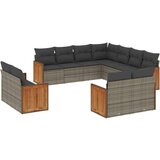 vidaXL 11-dijelni set vrtnih sofa od poliratana s jastucima sivi | shoptok.hr